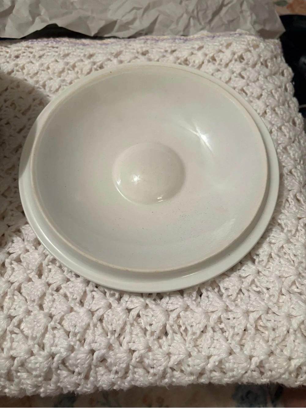 Corelle White Covered Casserole with Fruit Motif